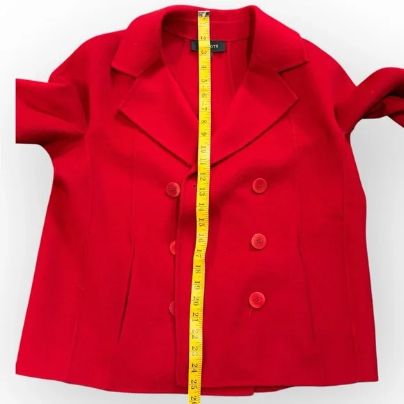 Talbots Red Wool Blend Lightweight Coat Jacket‎ Double Breasted Size 10 - Picture 11 of 14